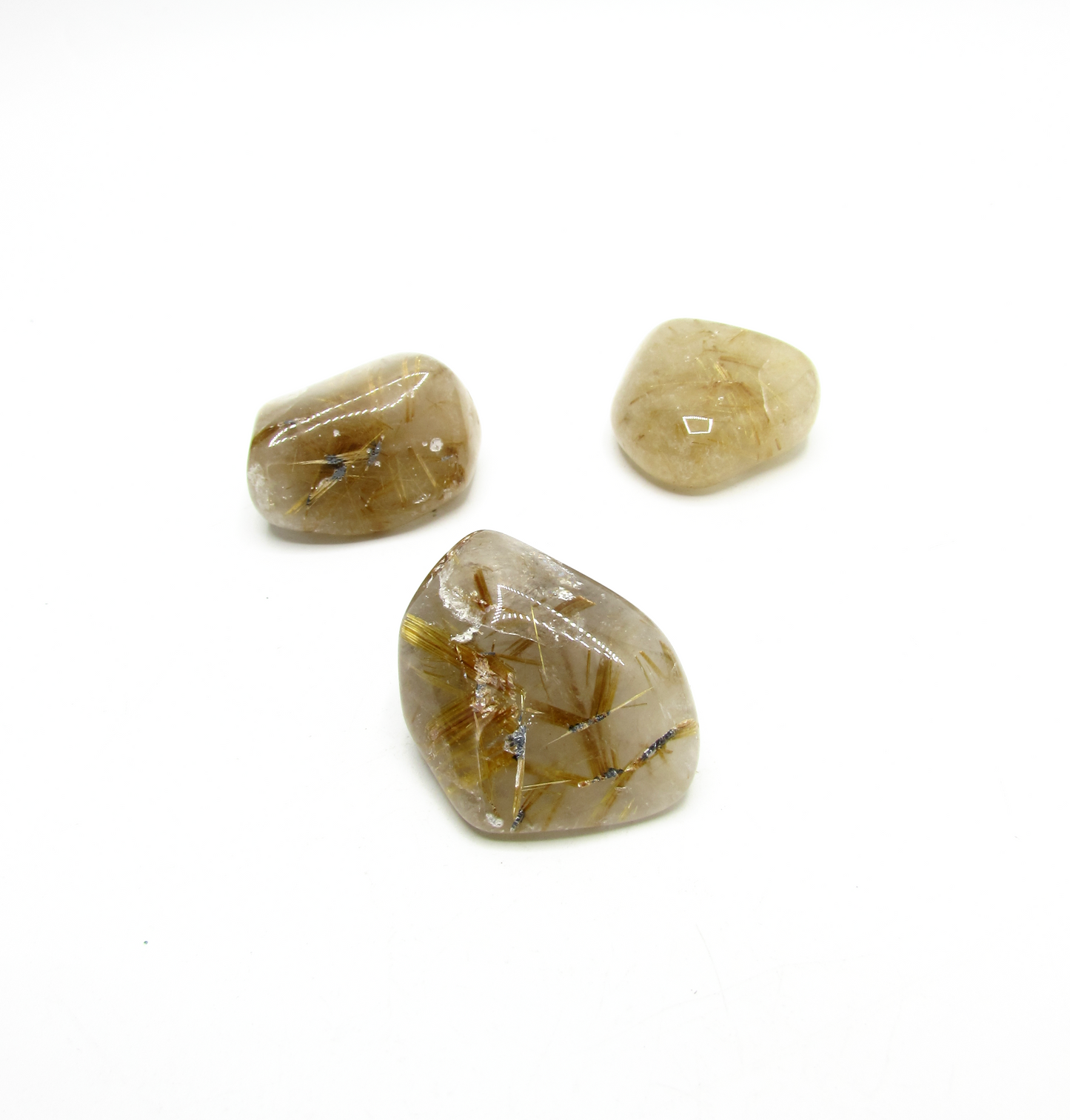 Rutilated Quartz Tumbled Stone Med