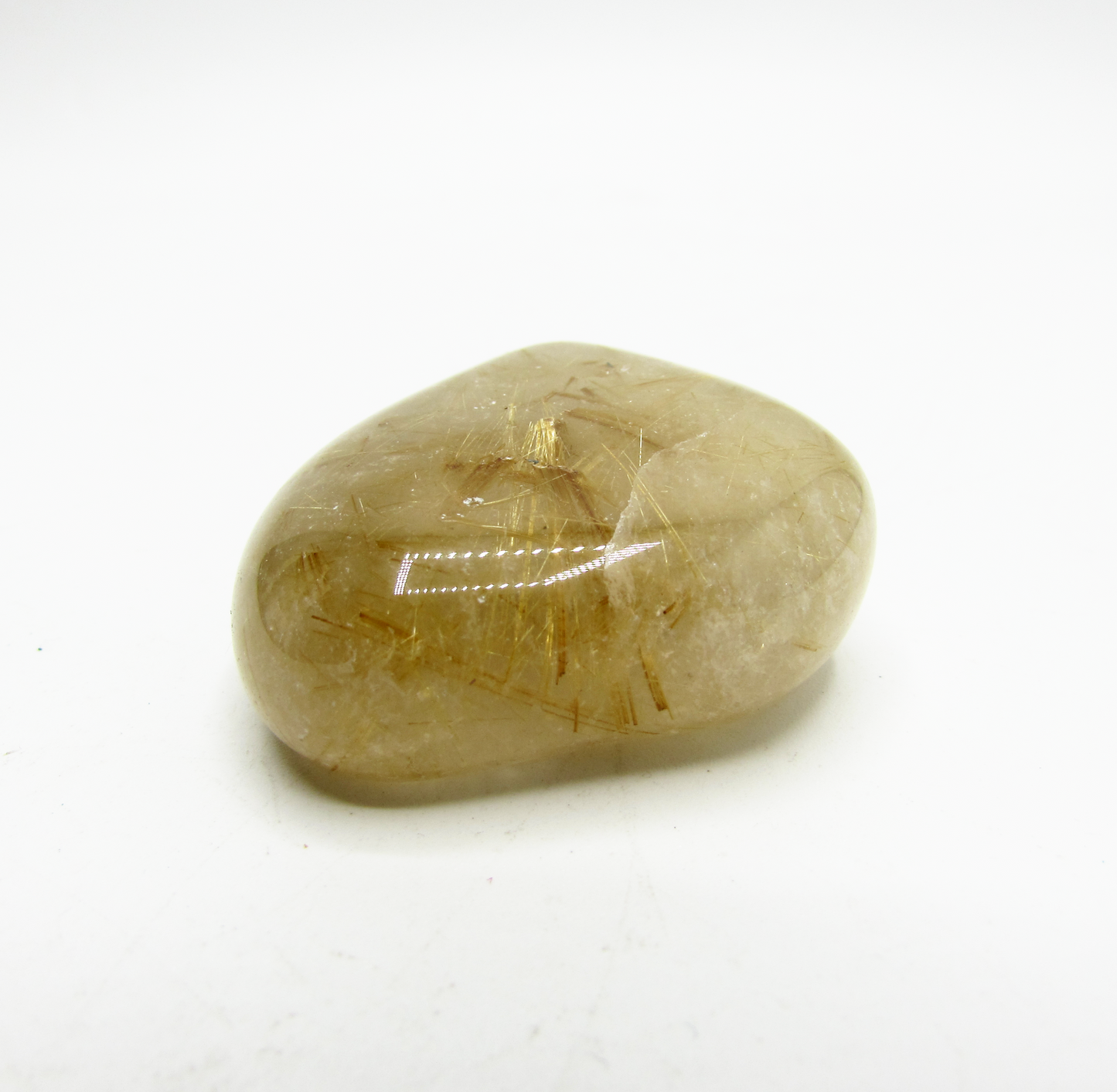Rutilated Quartz Tumbled Stone Med