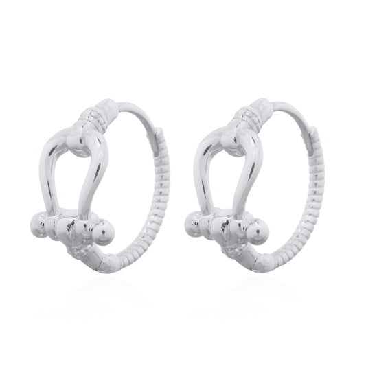 Horseshoe Hoop Earring .925