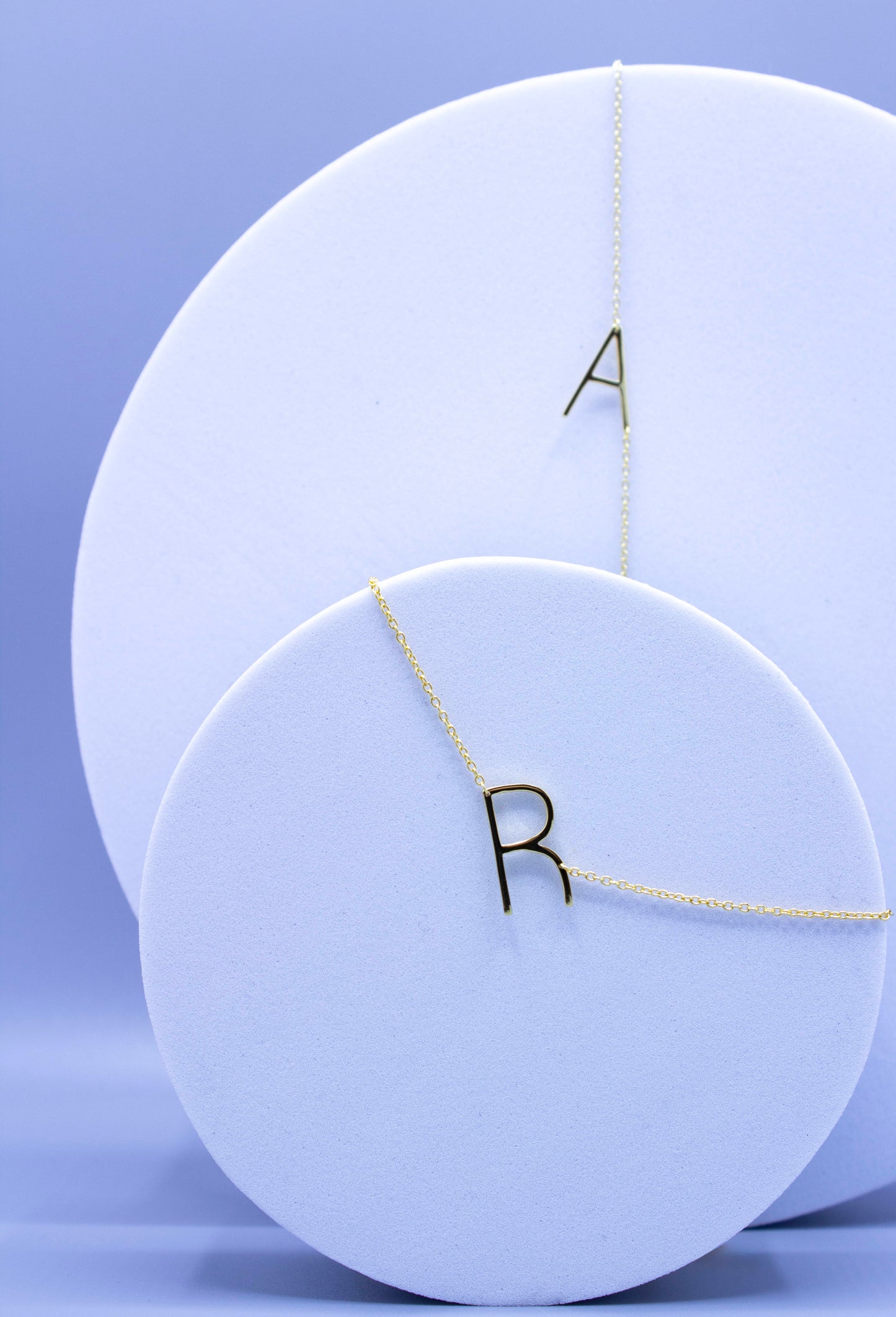 Sideways Letter Necklace 14K GP