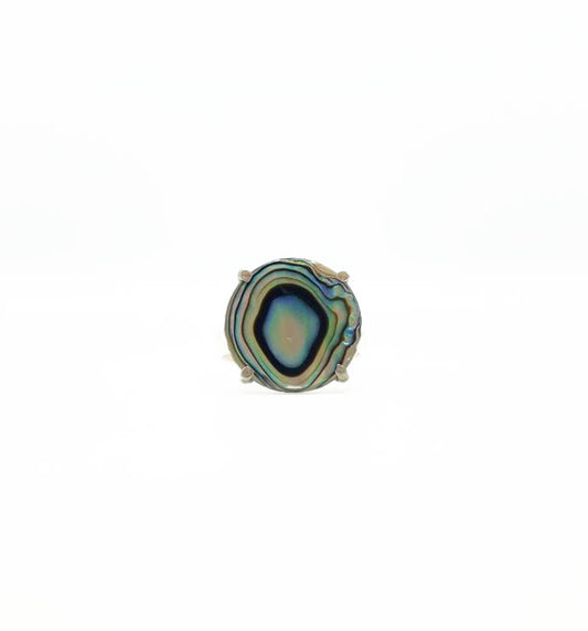 Abalone Small Circle Ring .925