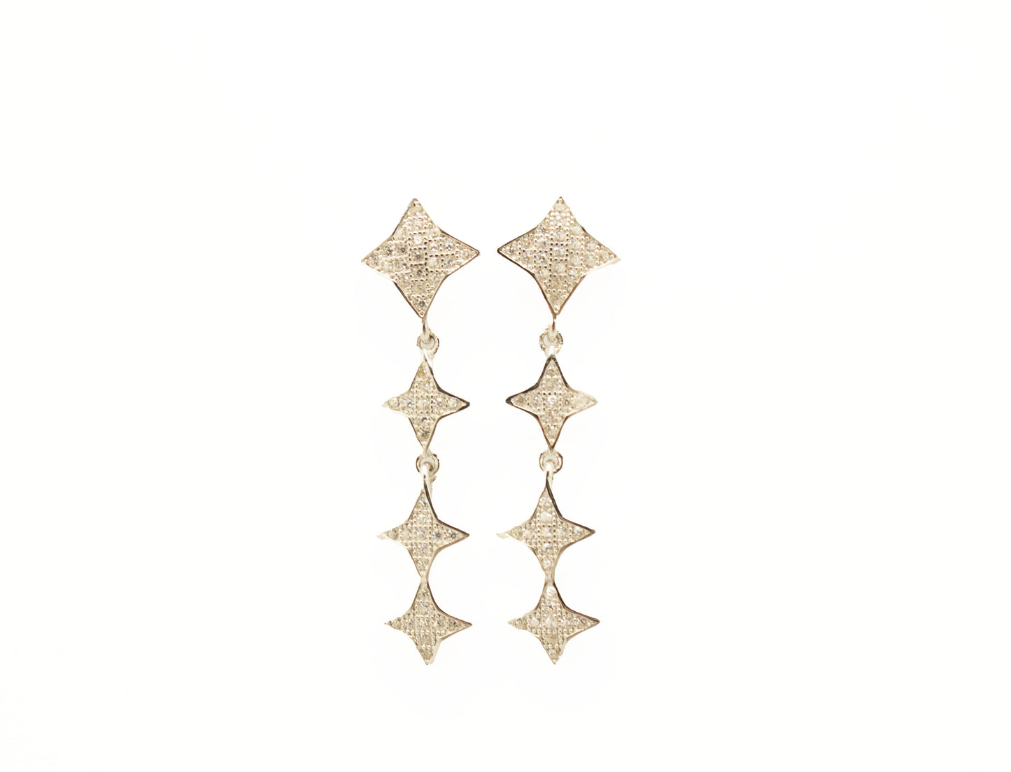 Starburst CZ drop Earrings .925