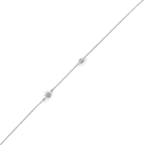 .925 Sunburst CZ Anklet