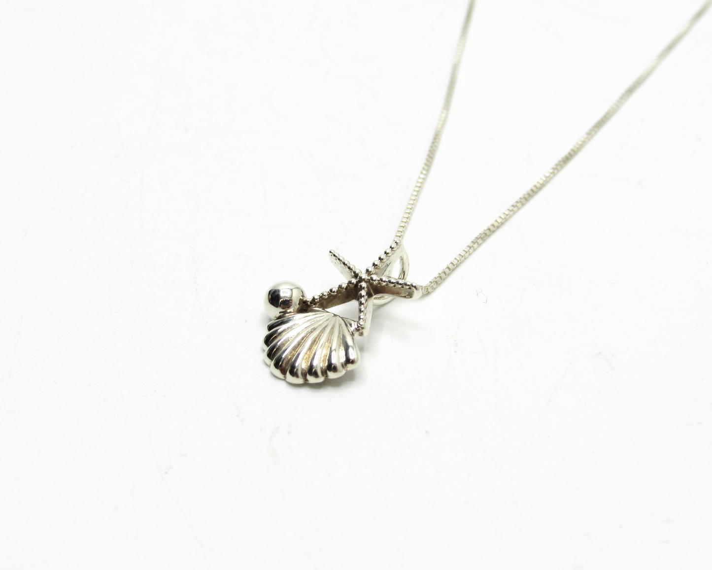 Shell Starfish Necklace .925