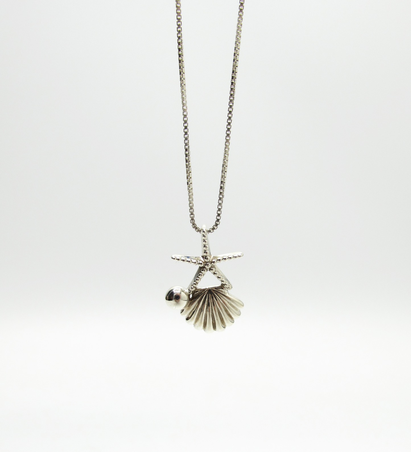 Shell Starfish Necklace .925