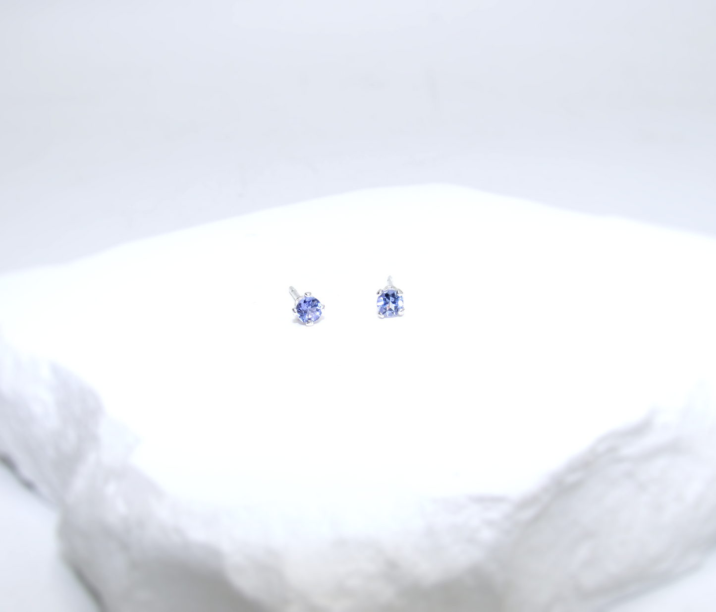 Tanzanite Birthstone Stud Earrings – Sterling Silver