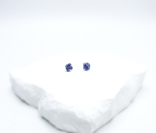 Tanzanite Birthstone Stud Earrings – Sterling Silver