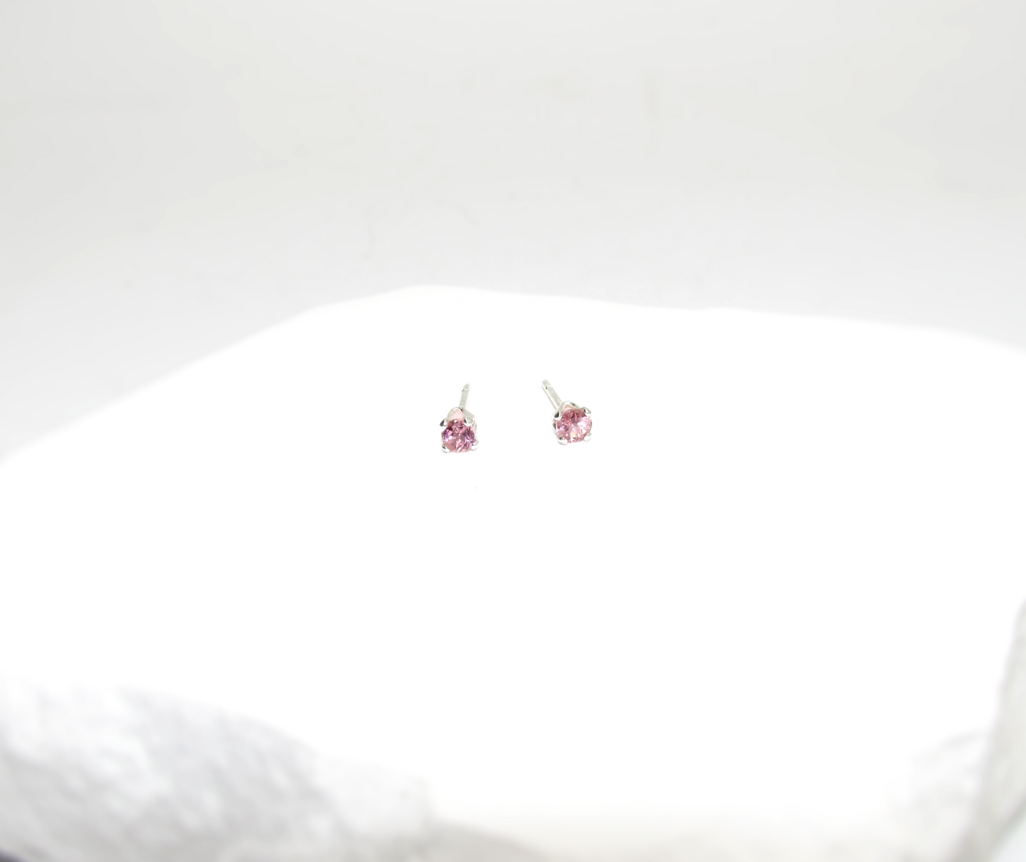 Watermelon Tourmaline Birthstone Stud Earrings – Sterling Silver
