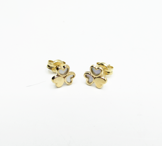 Triple Hearts Stud 14K Gold