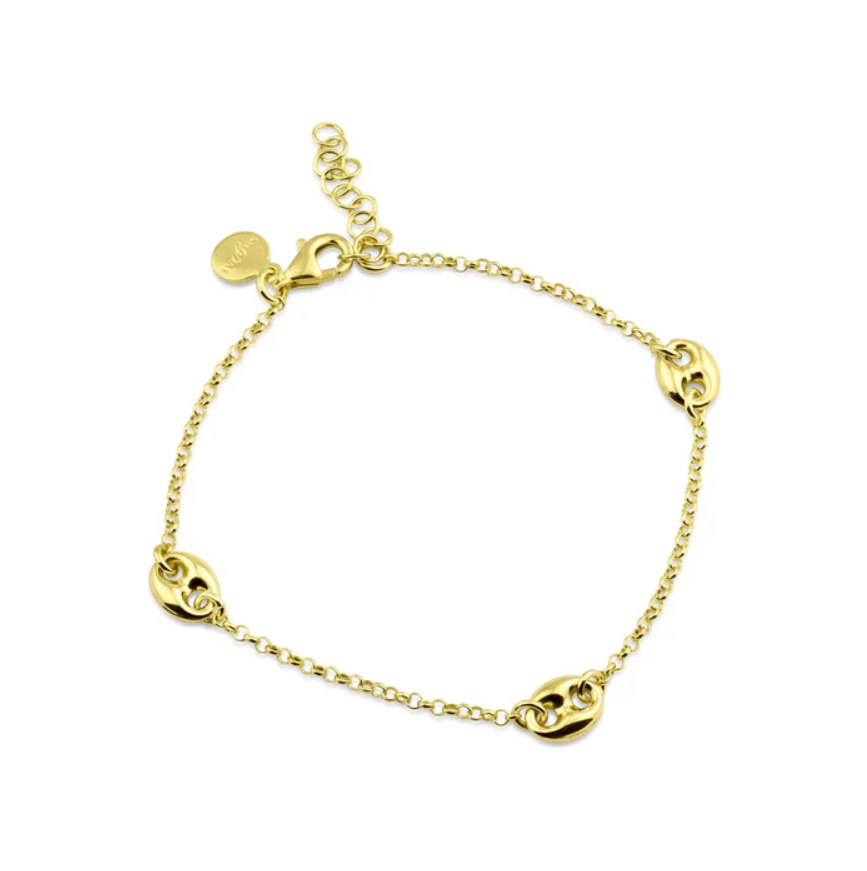 Triple Puff Bracelet 14K GP