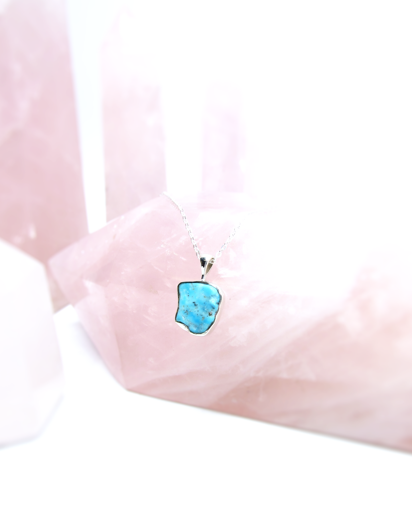 Kingman Turquoise Freeform Pendant – Sterling Silver .925