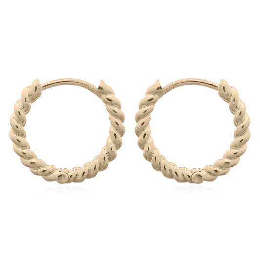 Twisted Huggie Hoops 14K GP