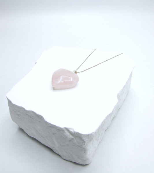Rose Quartz Heart NK .925