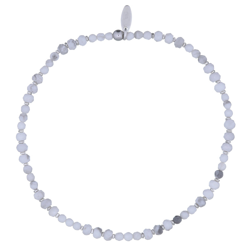Howlite Stretchy Bracelet .925