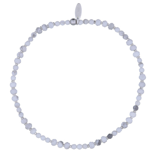 Howlite Stretchy Bracelet .925