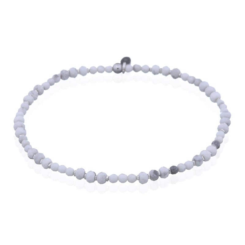 Howlite Stretchy Bracelet .925