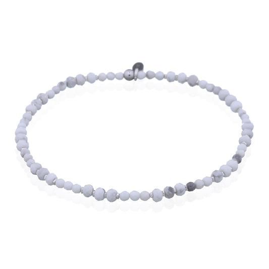 Howlite Stretchy Bracelet .925