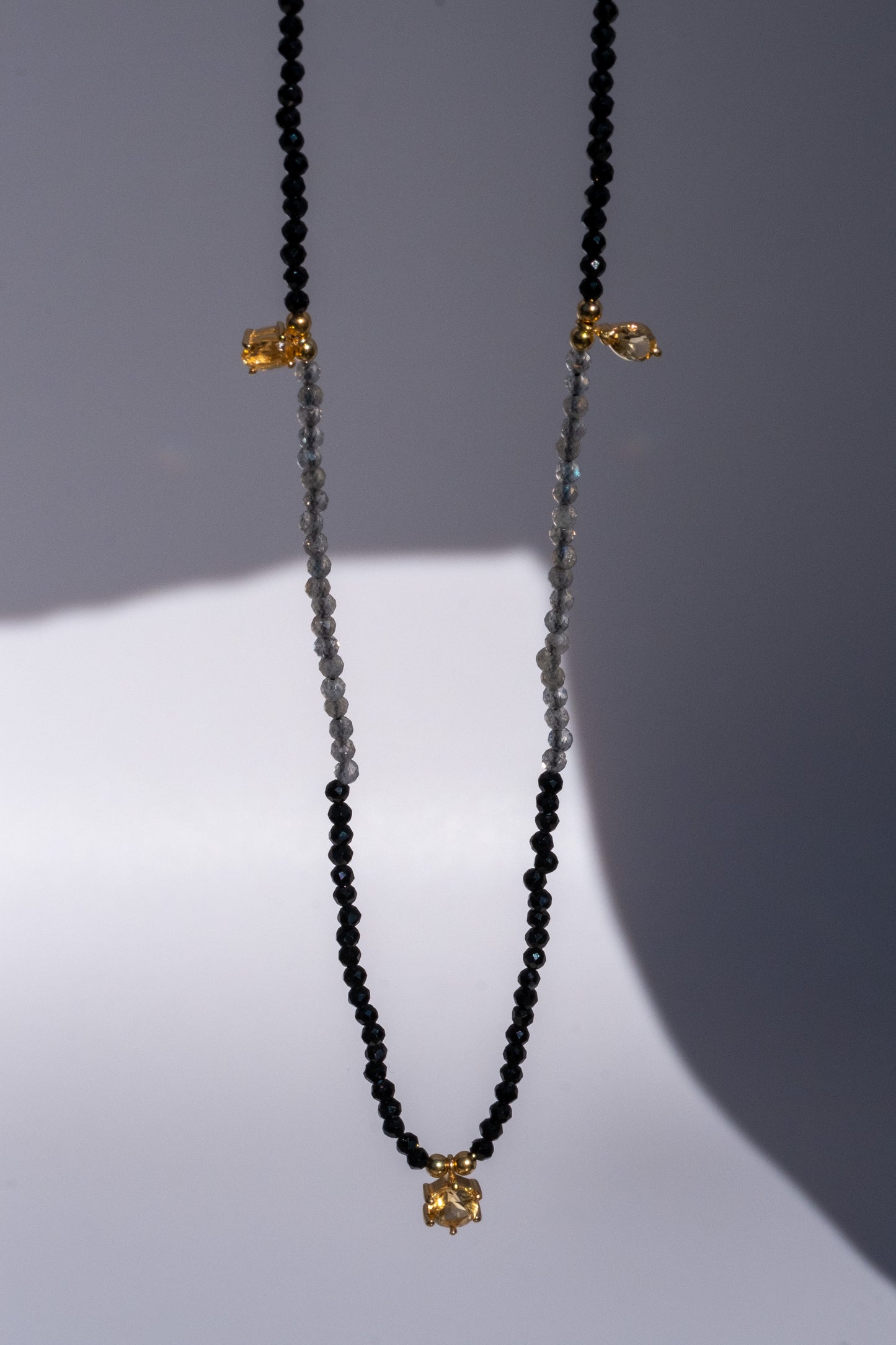 Citrine & Labradorite Beaded Necklace