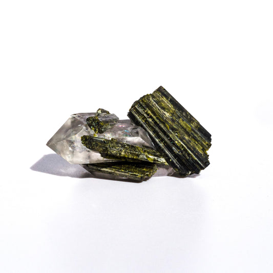 Green Tourmaline & Quartz Grade AA