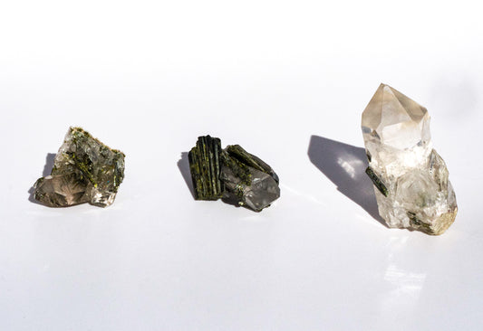 Green Tourmaline & Quartz Grade AA
