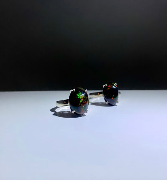 Black Ethiopian Opal Ring .925