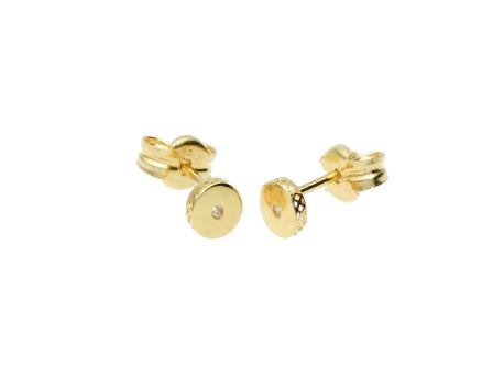 Round CZ Studs 14K Gold