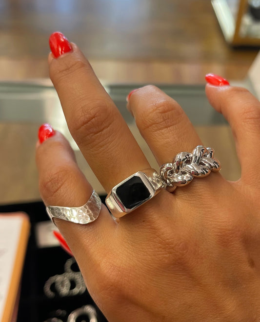 Black Onyx Signet Ring .925