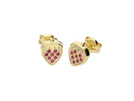 Summer Strawberry Stud 14K Gold