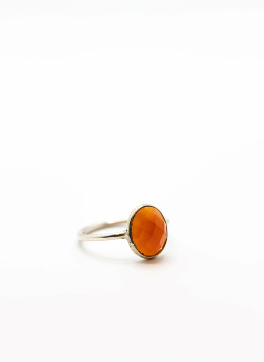 Carnelian Crystal Collection Rings .925
