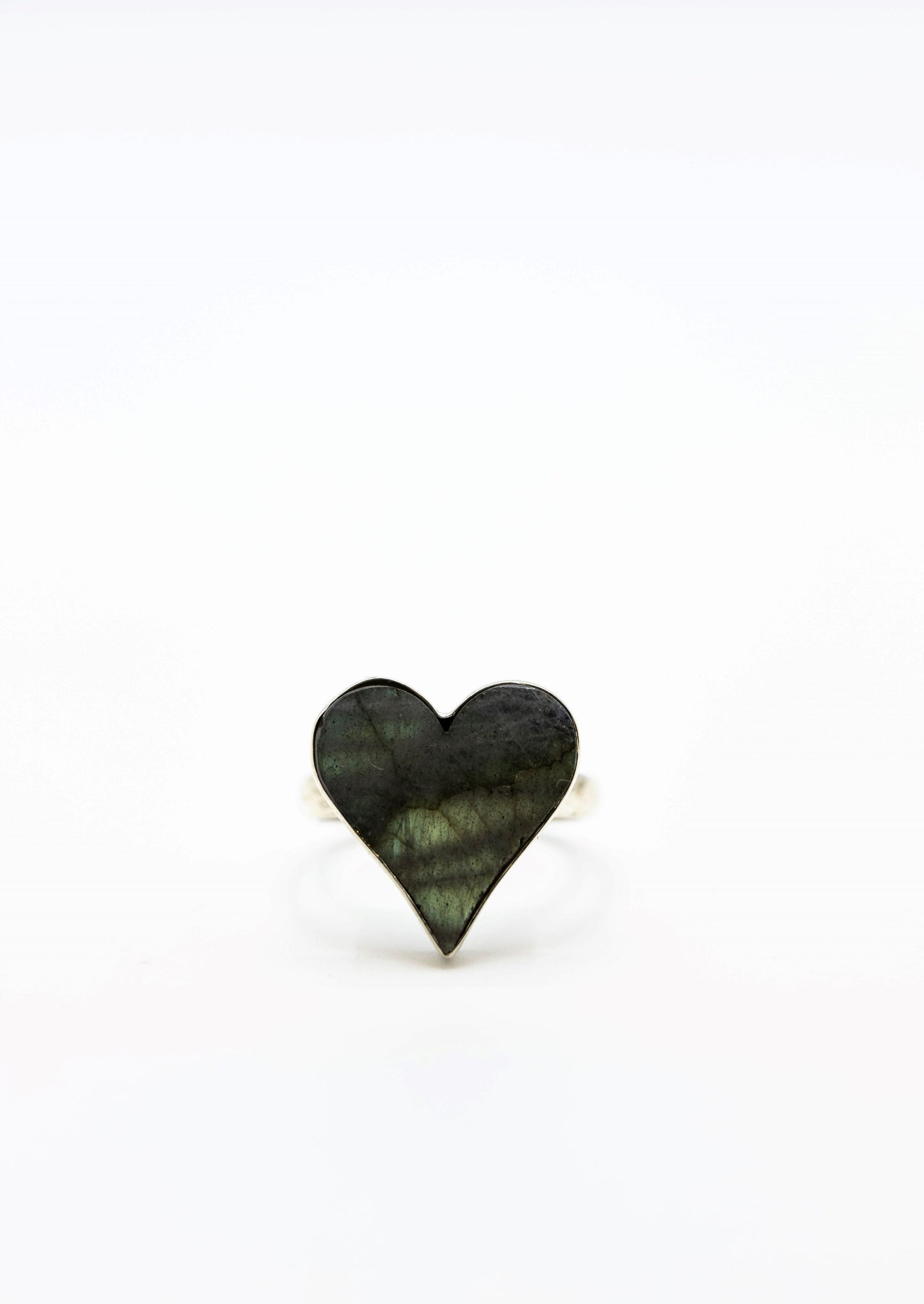 Labradorite Heart House Card Ring .925