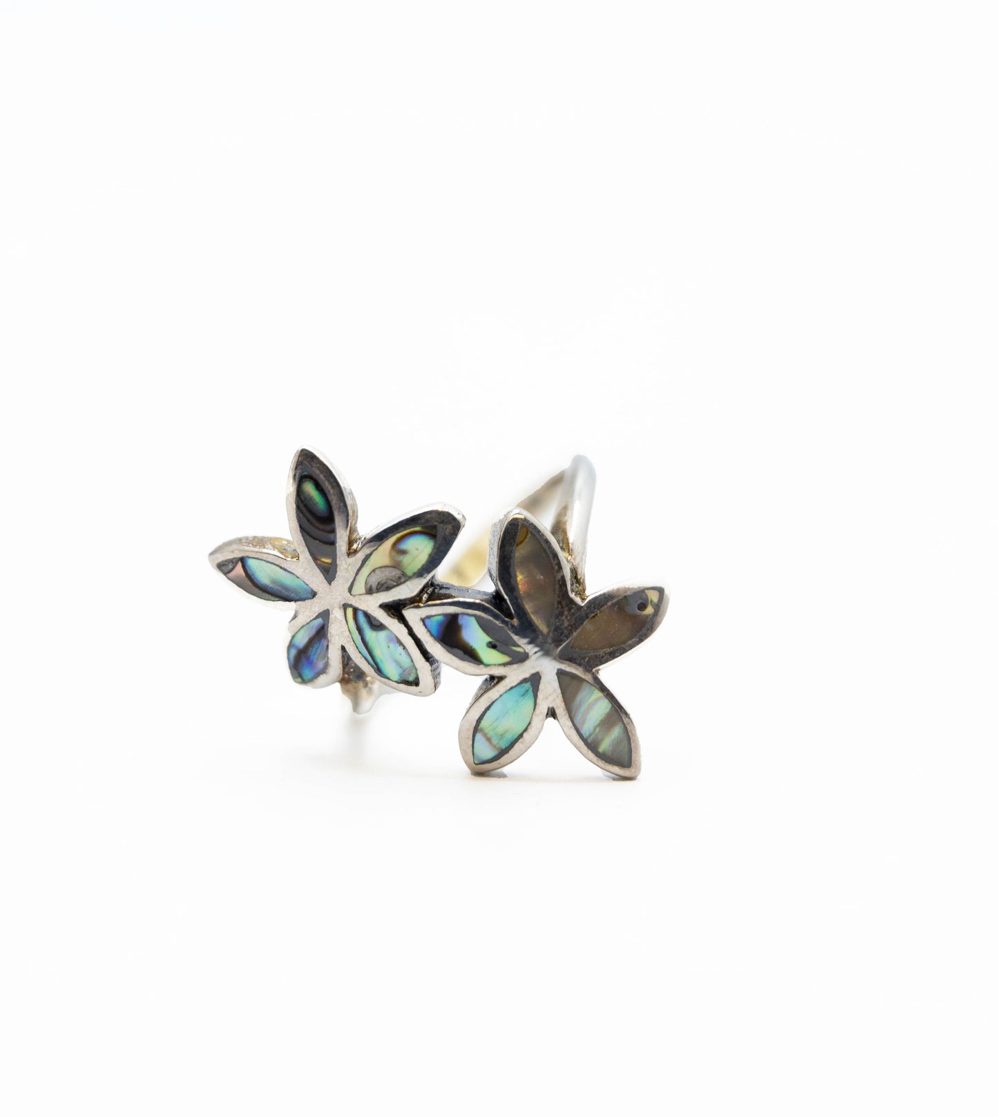 Abalone Double Flower Ring .925