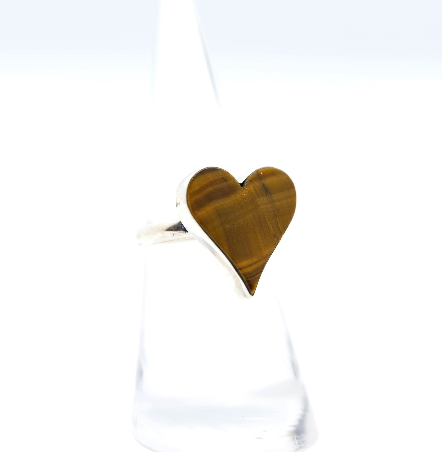 Tiger's Eye Heart House Card Ring .935