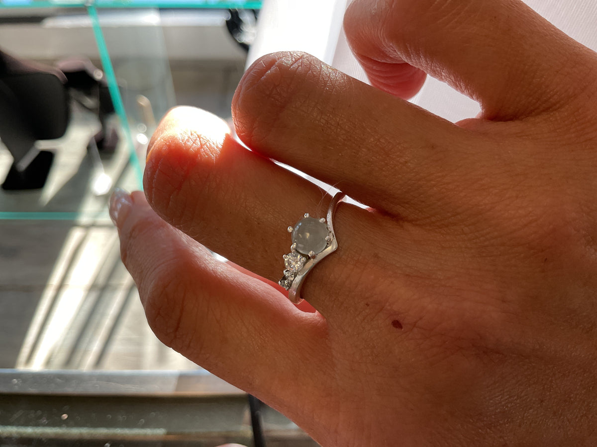 Aquamarine Topaz Celestial Ring - 7 | Sterling Silver