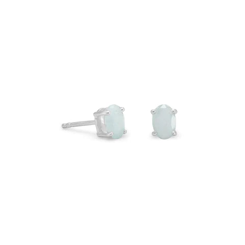 Aquamarine Studs .925