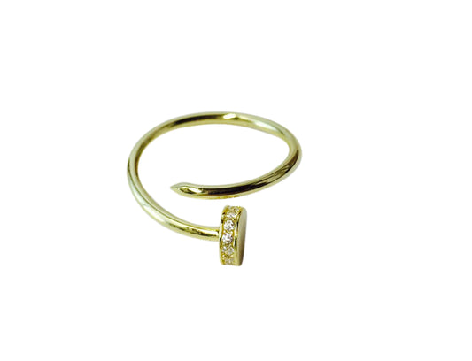 CZ Nail Ring 14K GP