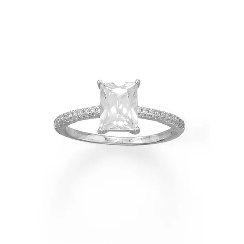 CZ Solitaire Ring .925 - 8