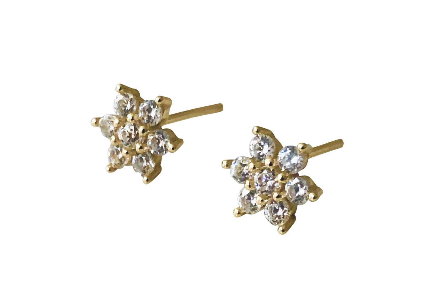 Mini CZ Flower Studs 14K GP