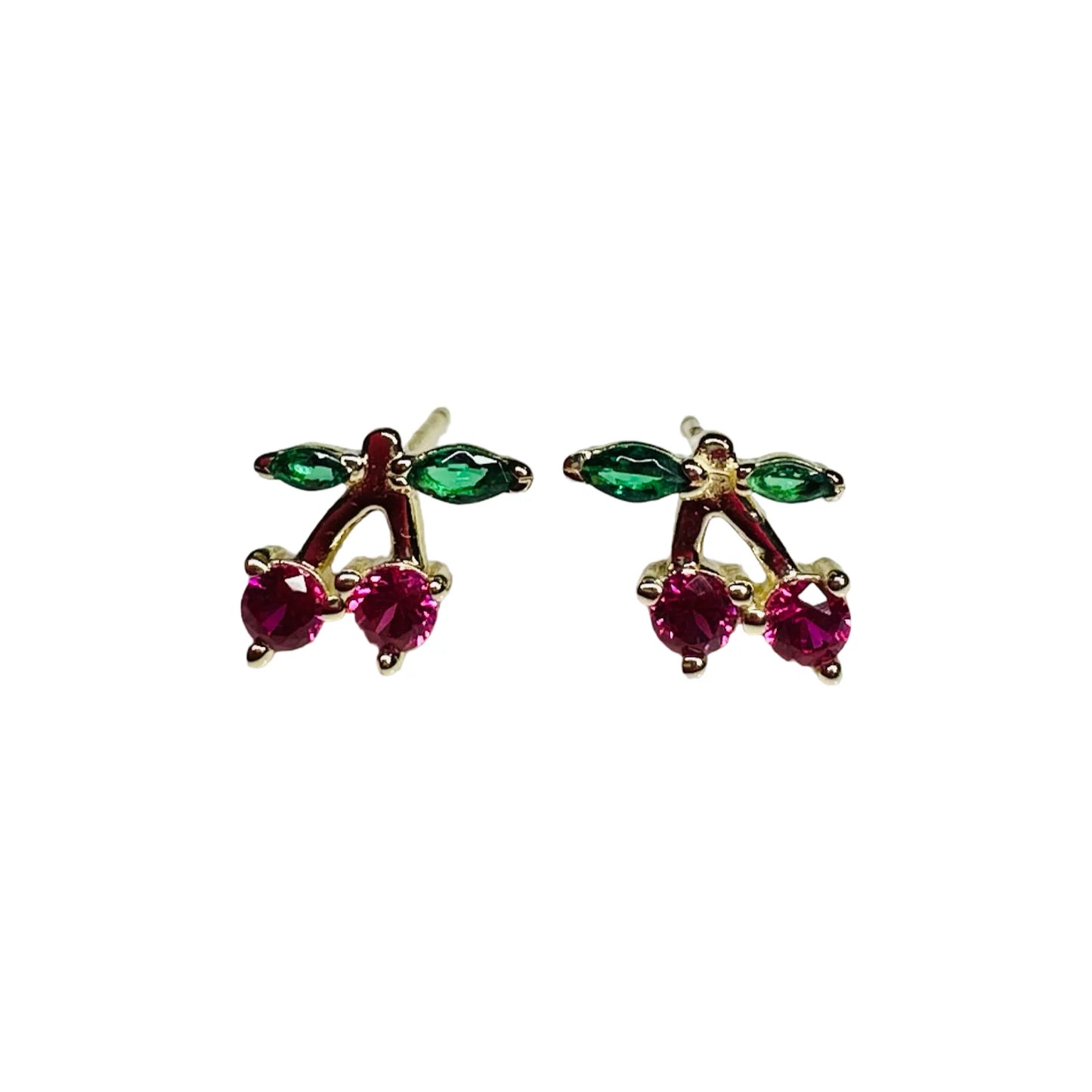 Charming Cherry Stud 14K GP