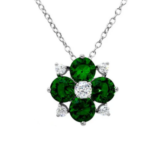 Emerald CZ Clover NK .925