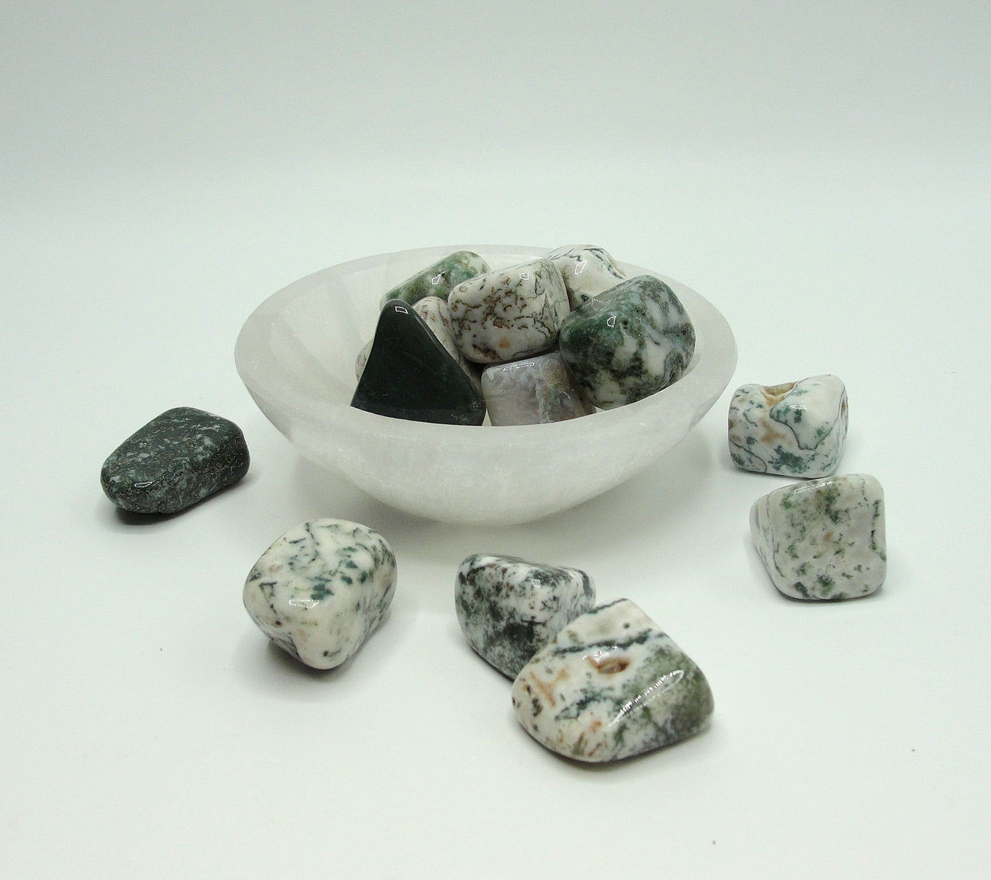 Moss Agate Tumbled