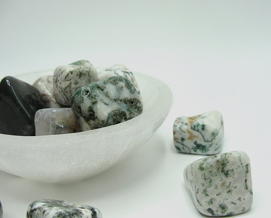 Moss Agate Tumbled