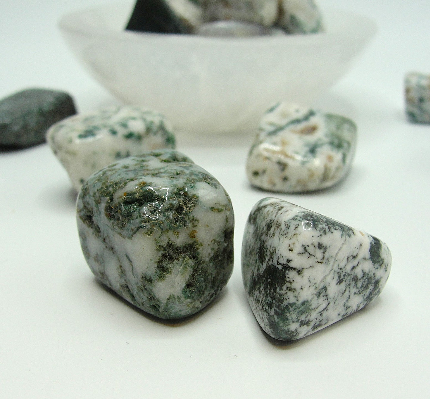 Moss Agate Tumbled