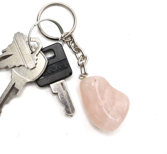 Polished Rose Quartz Keychain
