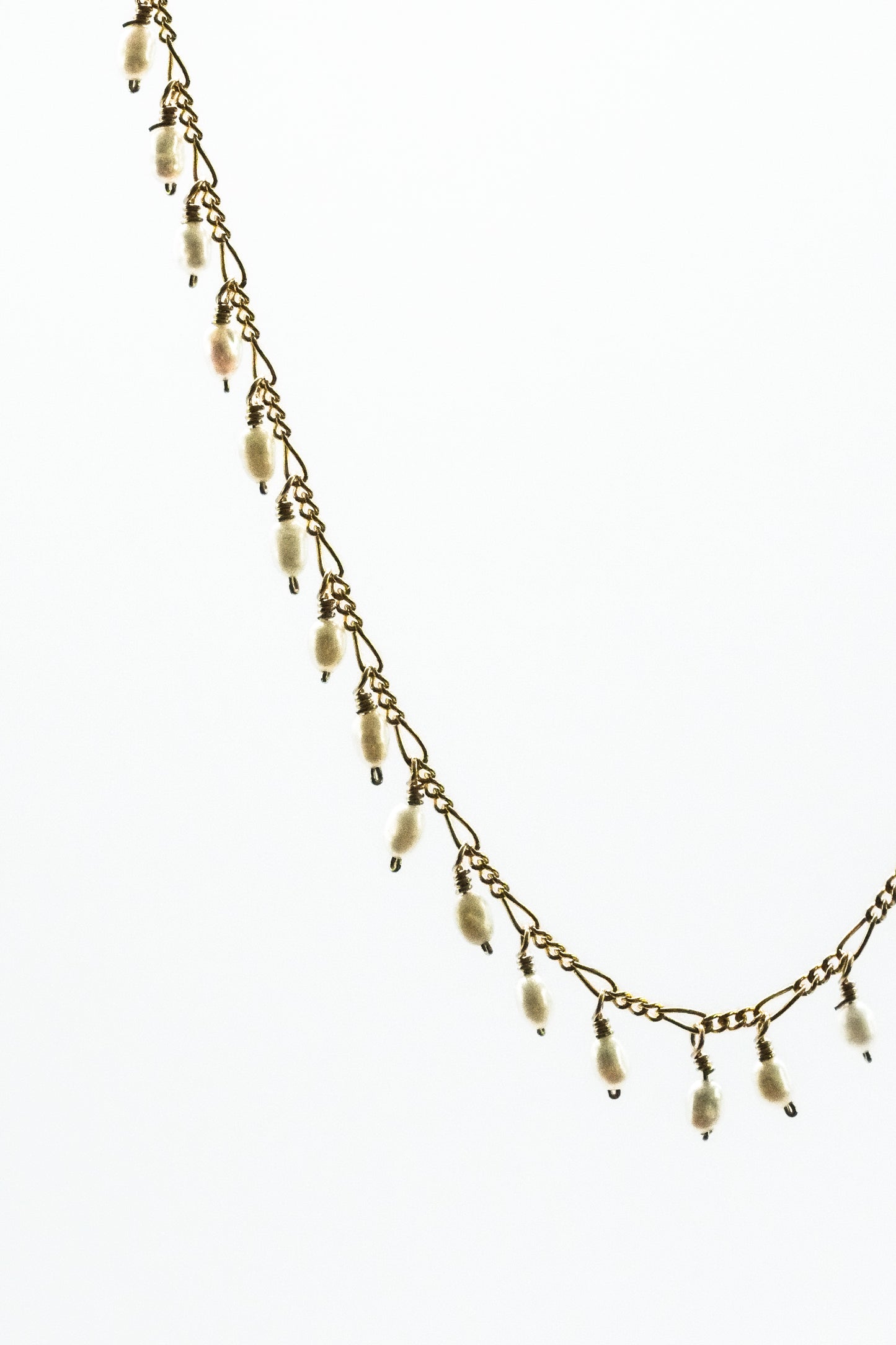 Pearl Mini Drops Handmade Brazil Necklace 14k GF