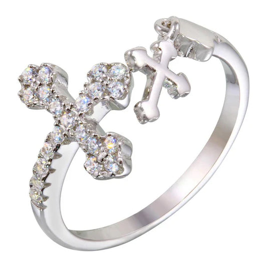 Dangling Cross Ring .925 - 6