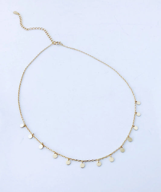 Shimmering Dots Choker Necklace 14K GP