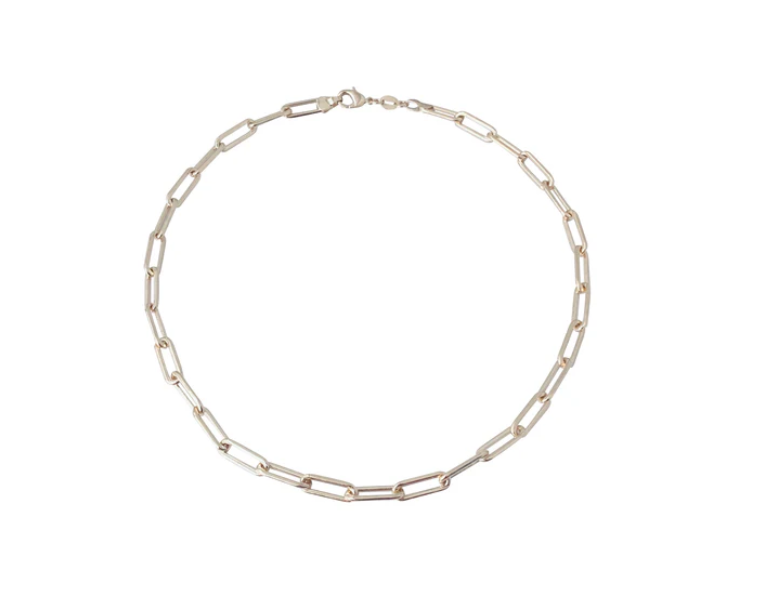 Large Paperclips Chain Necklace 14K GP