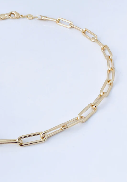 Large Paperclips Chain Necklace 14K GP