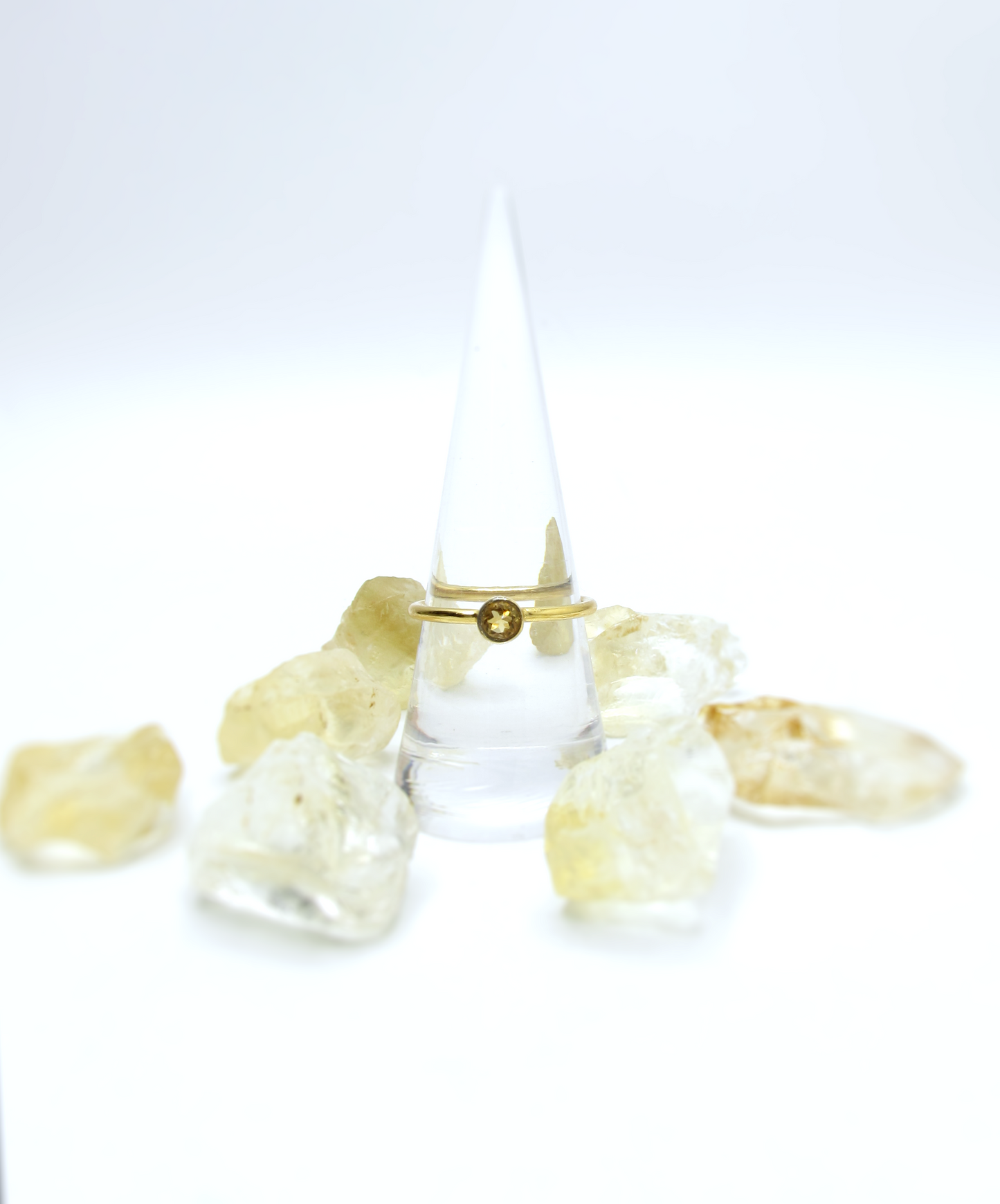 Citrine Stacking Round Ring – 14K Gold Vermeil