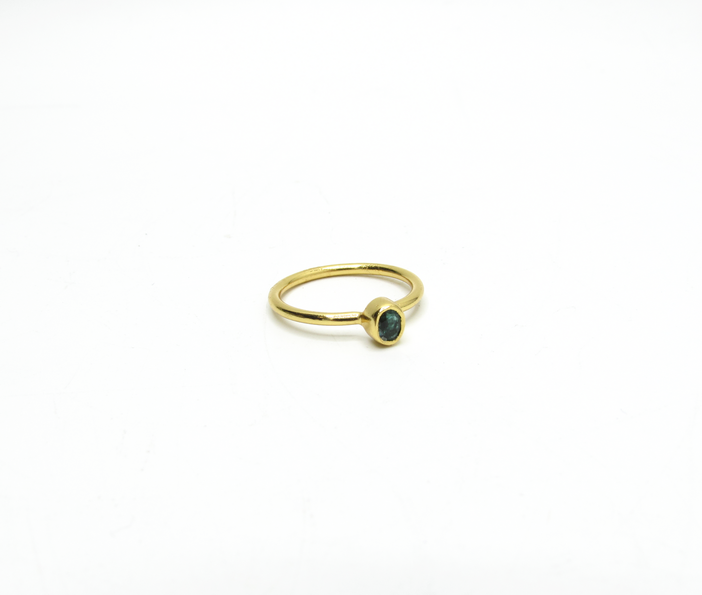 Emerald Ring – Round Cut | Gold Vermeil
